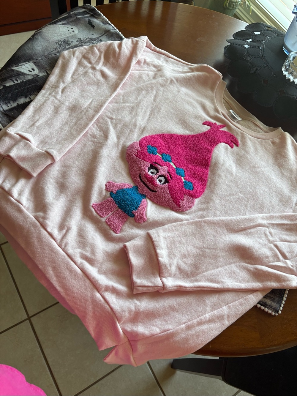 Pink Queen Poppy Troll Character Crewneck Sweatshirt - Picture 8 of 9